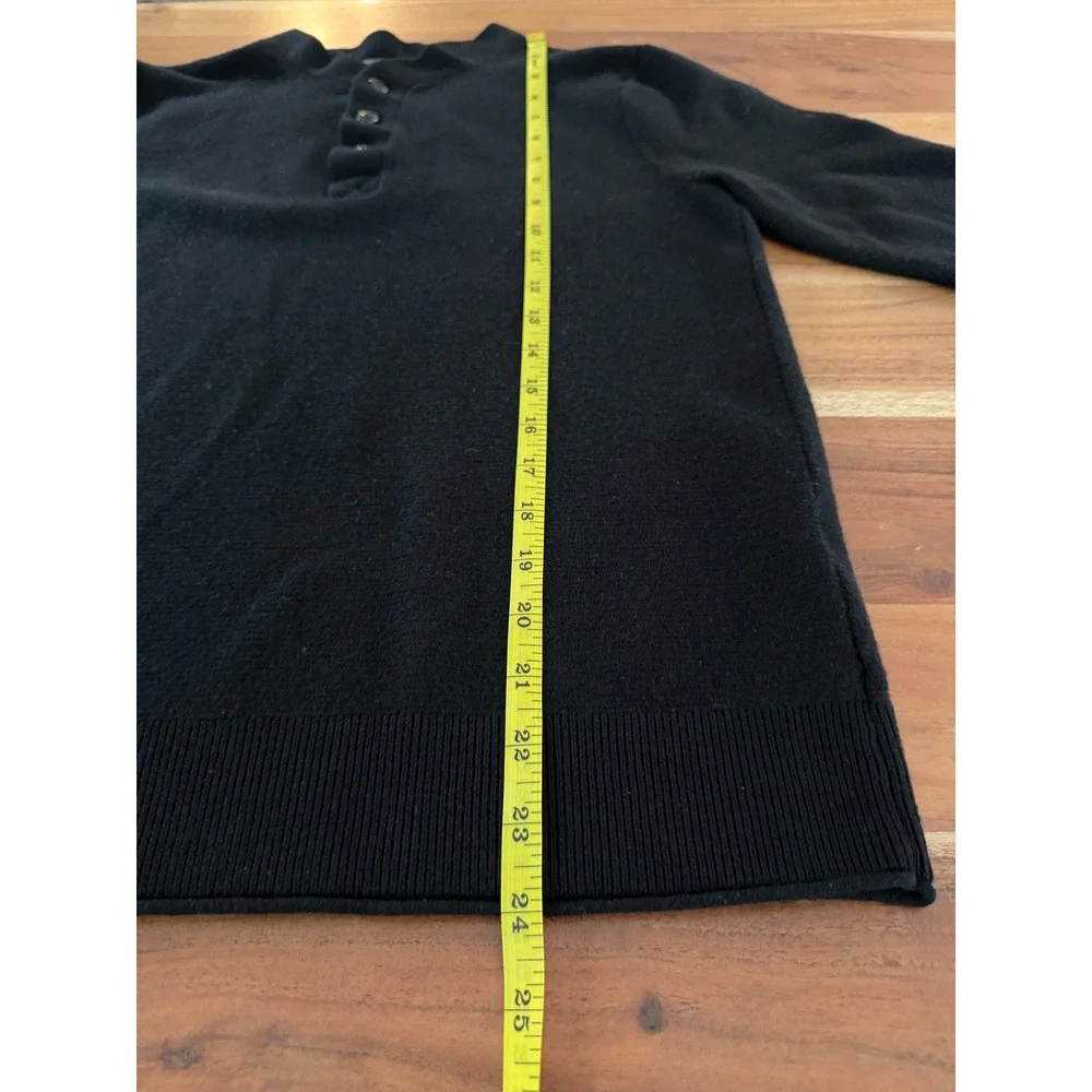 Bonobos Mens Slim Fit Extra Fine Merino Wool Henley Sweater Black Large L